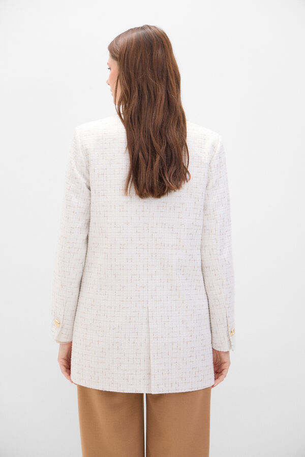 Cortefiel Blazer xadrez Ecru