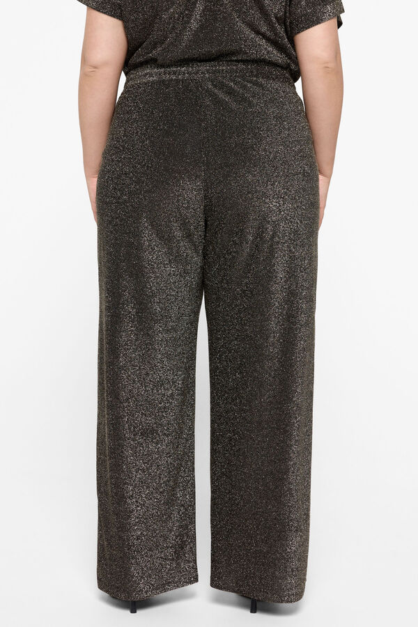 Vero Moda Curve Calça lurex fluído tamanho grande Preto