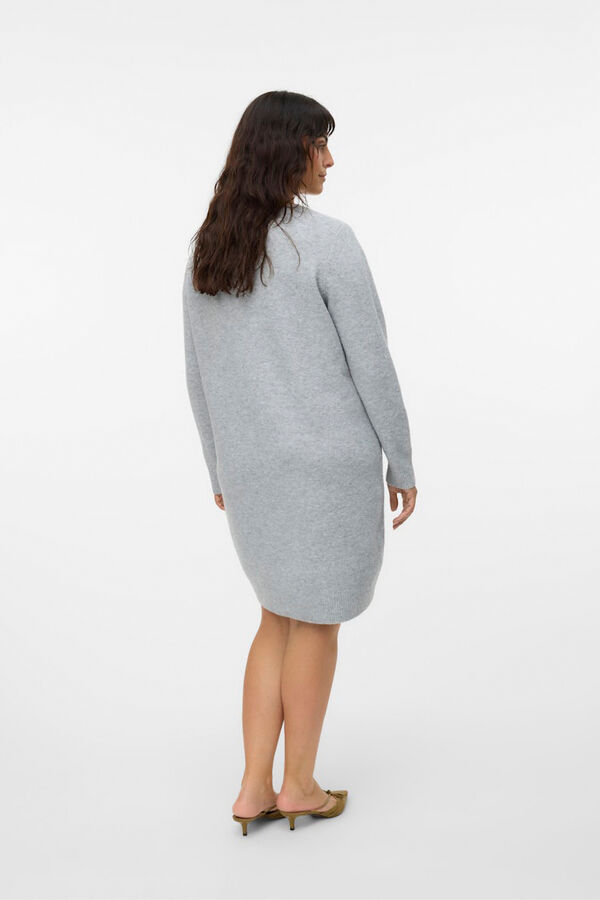 Vero Moda Curve Vestido de punto manga larga talla grande Gris