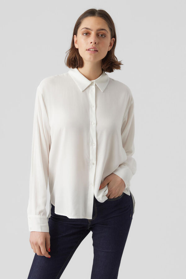 Vero Moda Camisa b&aacute;sica de manga comprida Branco