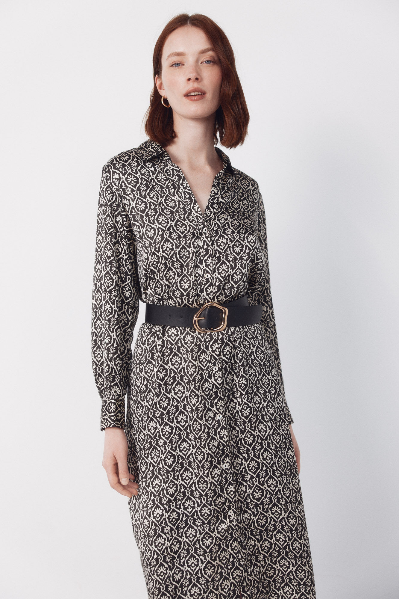 Cortefiel Vestido camisa de cetim