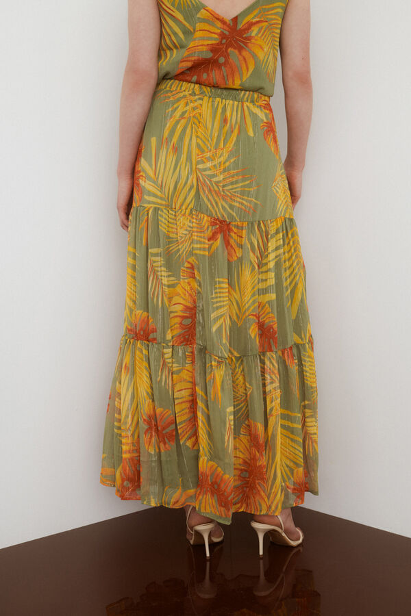 Vila Saia comprida estampada Verde