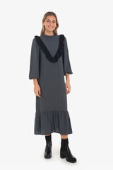 Cupl&eacute; Vestido volantes Gris