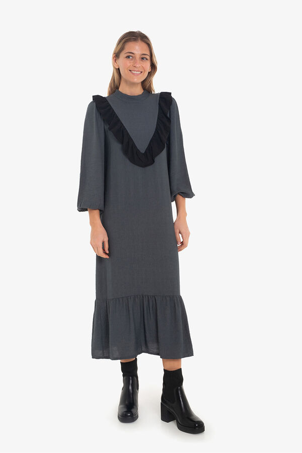 Cupl&eacute; Vestido volantes Gris