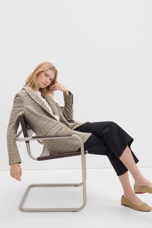 Cortefiel Pantalones vaqueros Palazzo Crop Negro