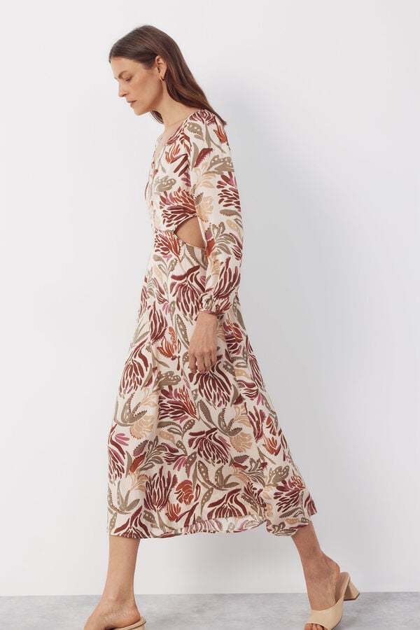Cortefiel Vestido estampado Multicolor