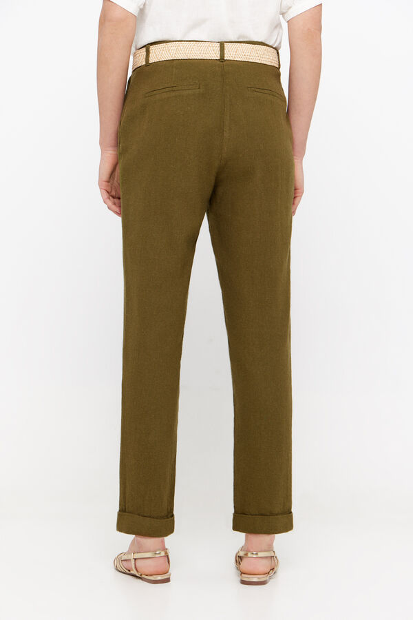 Cortefiel Pantal&oacute;n de lino Kaki