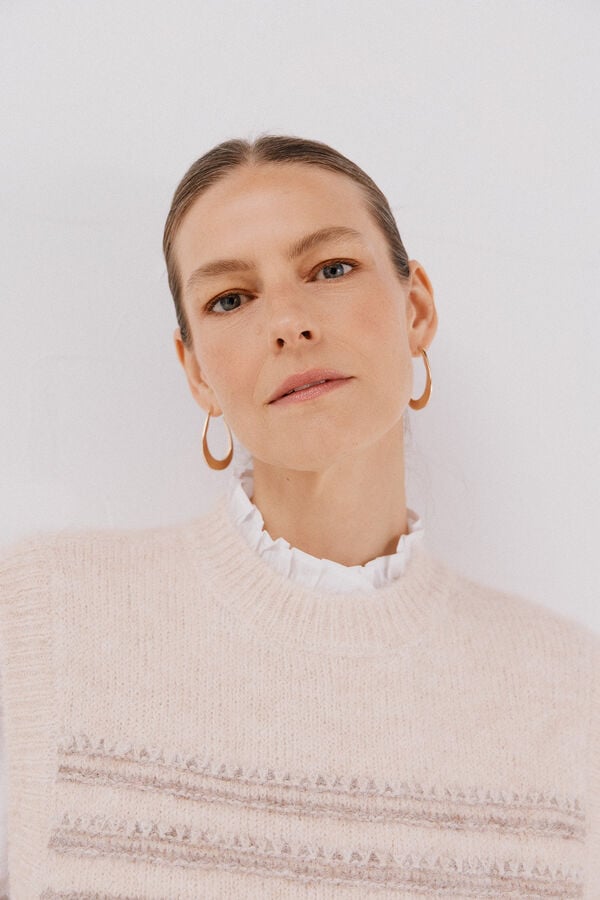 Cortefiel Chaleco punto pasadas Marfil