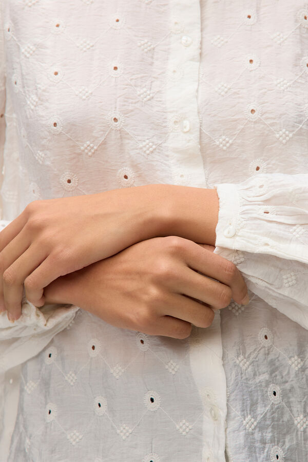 Vero Moda Camisa manga comprida com bordado Branco