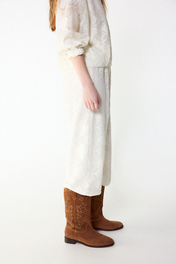 Slowlove Pantal&oacute;n bombacho lace Ecru