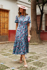 Pol&iacute;n Et Moi Vestido con volantes en celeste Azul