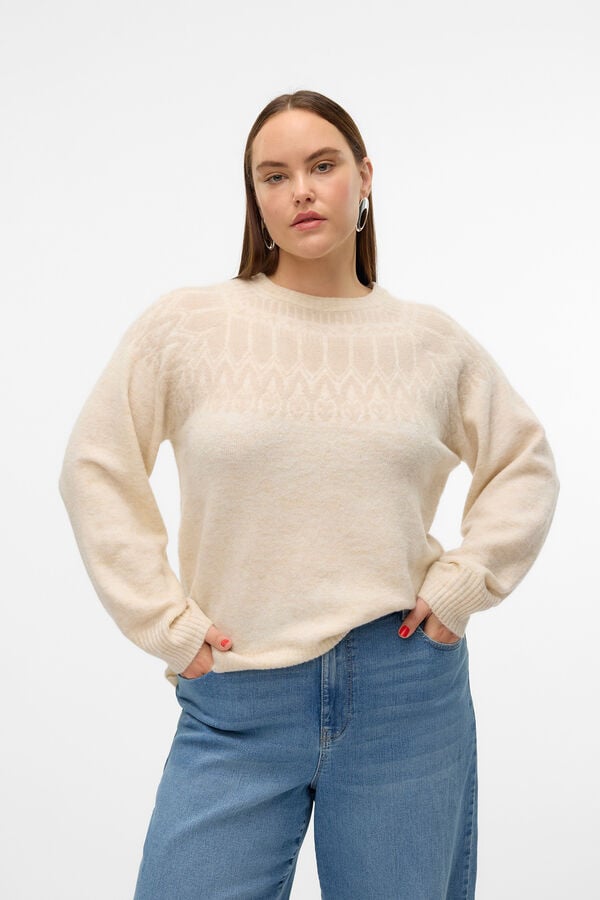 Vero Moda Curve Su&eacute;ter grego tamanho grande  Cinzento