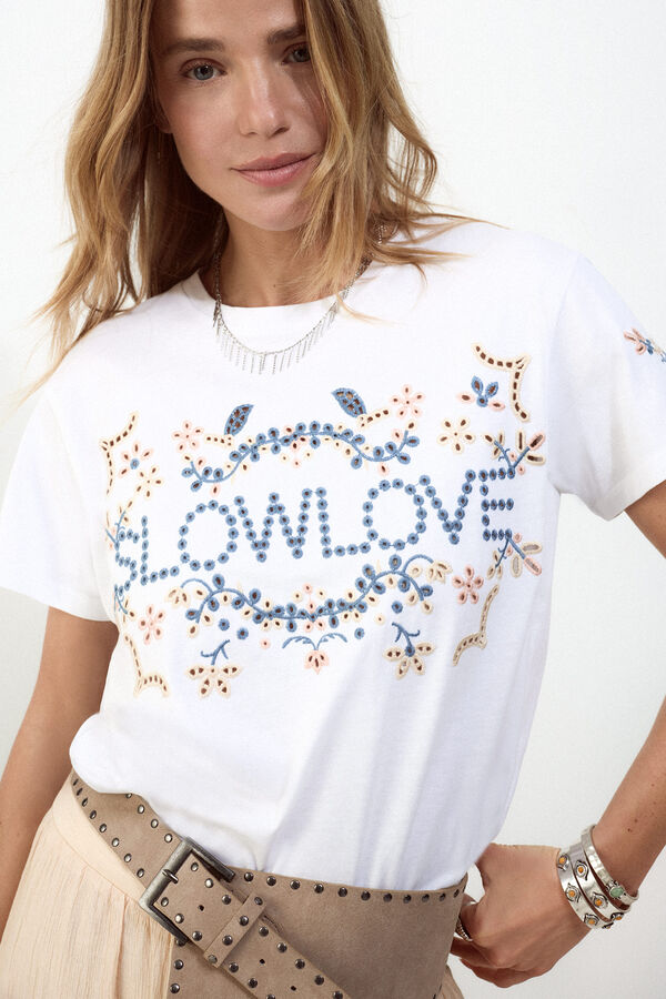 Slowlove Camiseta bordado Multicolorido
