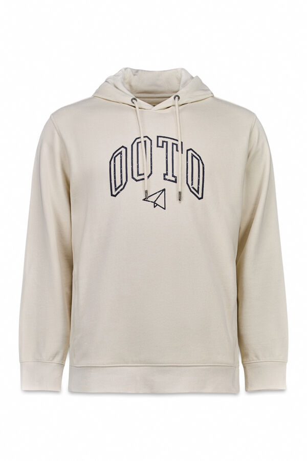 OOTO Sudadera logo con capucha Marfil