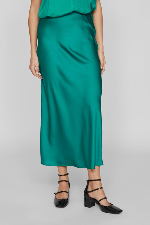 Vila Saia midi acetinada Verde