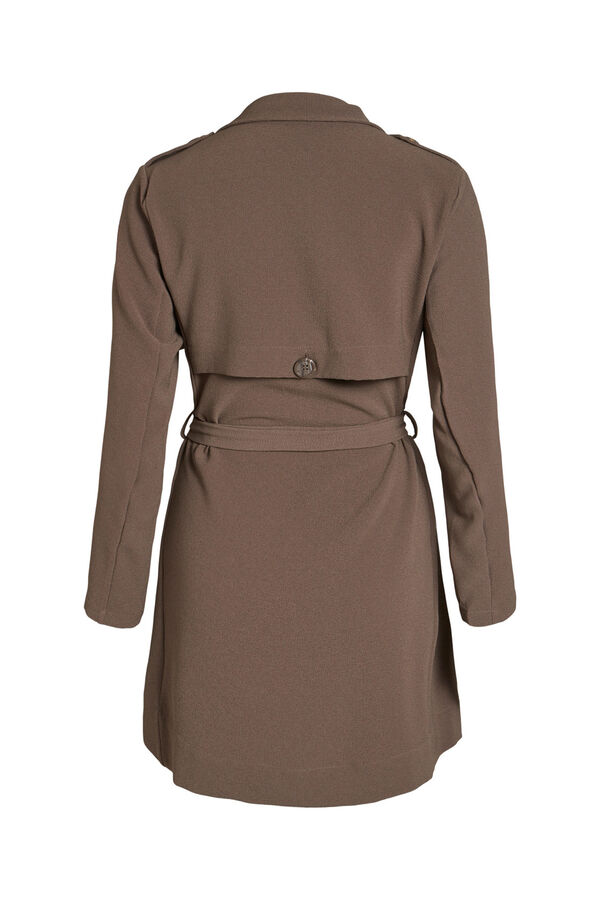 Object Chaqueta con cintur&oacute;n Marr&oacute;n oscuro