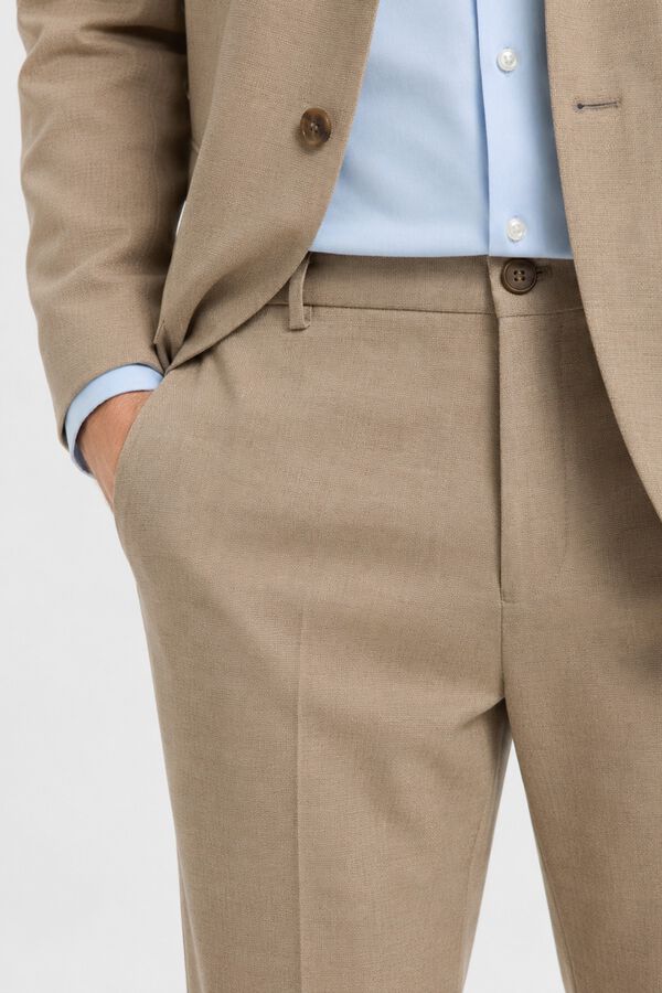 Selected Cal&ccedil;as de fato Slim Fit Castanho