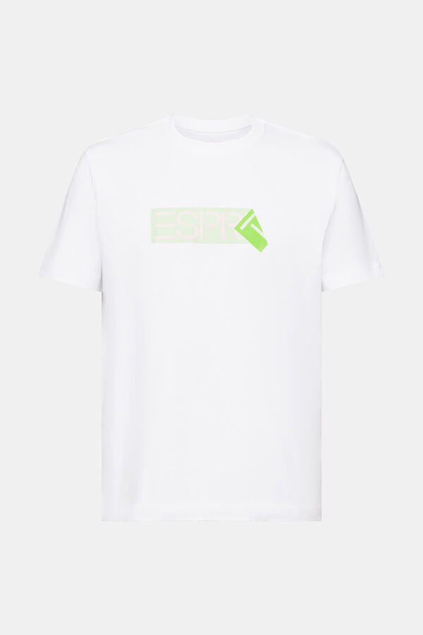 Esprit T-shirt b&aacute;sica algod&atilde;o com logo Branco