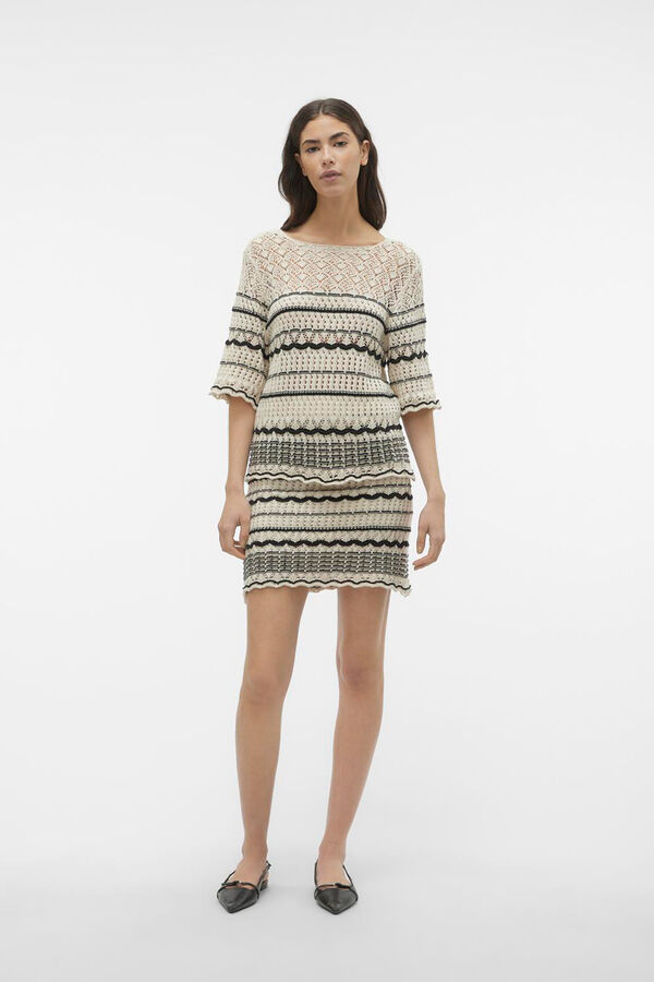 Vero Moda Top de punto manga 2/4 Gris