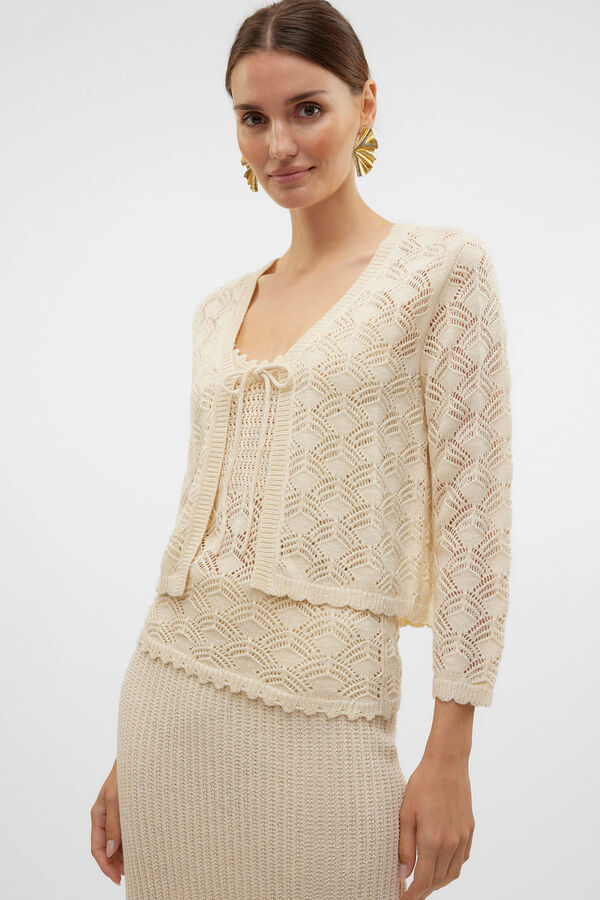 Vero Moda C&aacute;rdigan de punto calado Gris