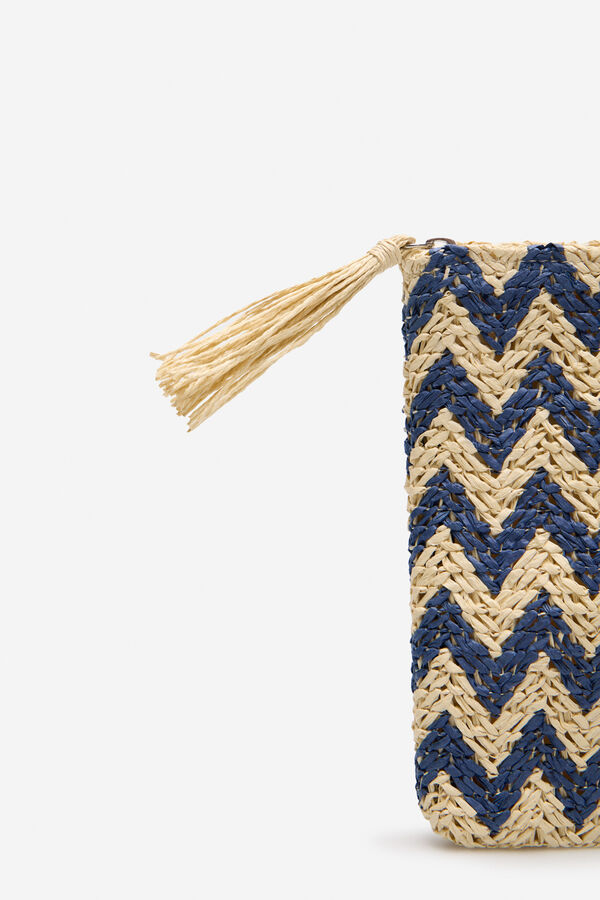 Cortefiel Bolso tote estampado espiga Estampado azul