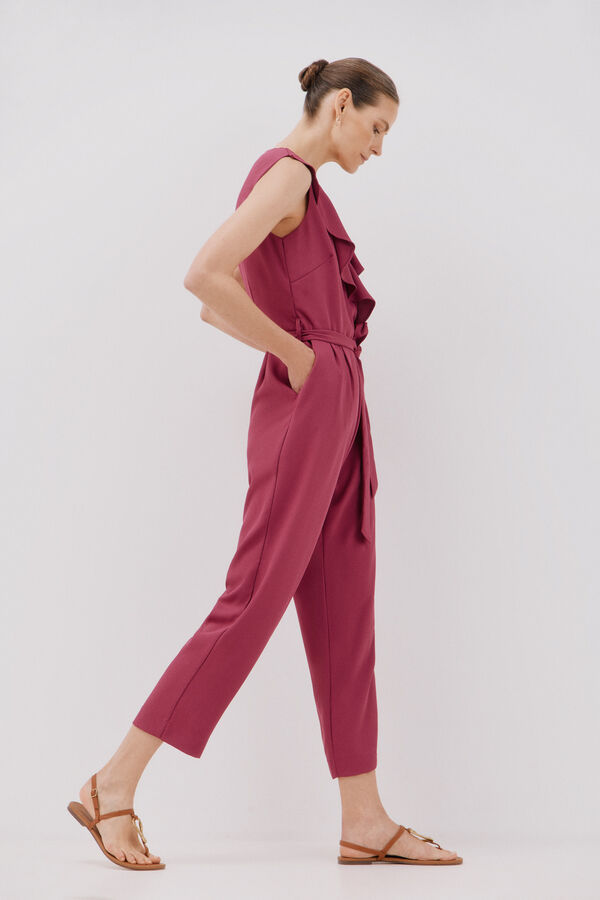 Cortefiel Macac&atilde;o comprido folhos Roxo