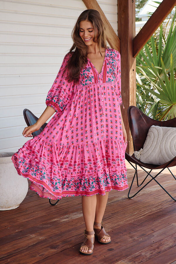 Jaase Vestido midi estampado Monday Subiu