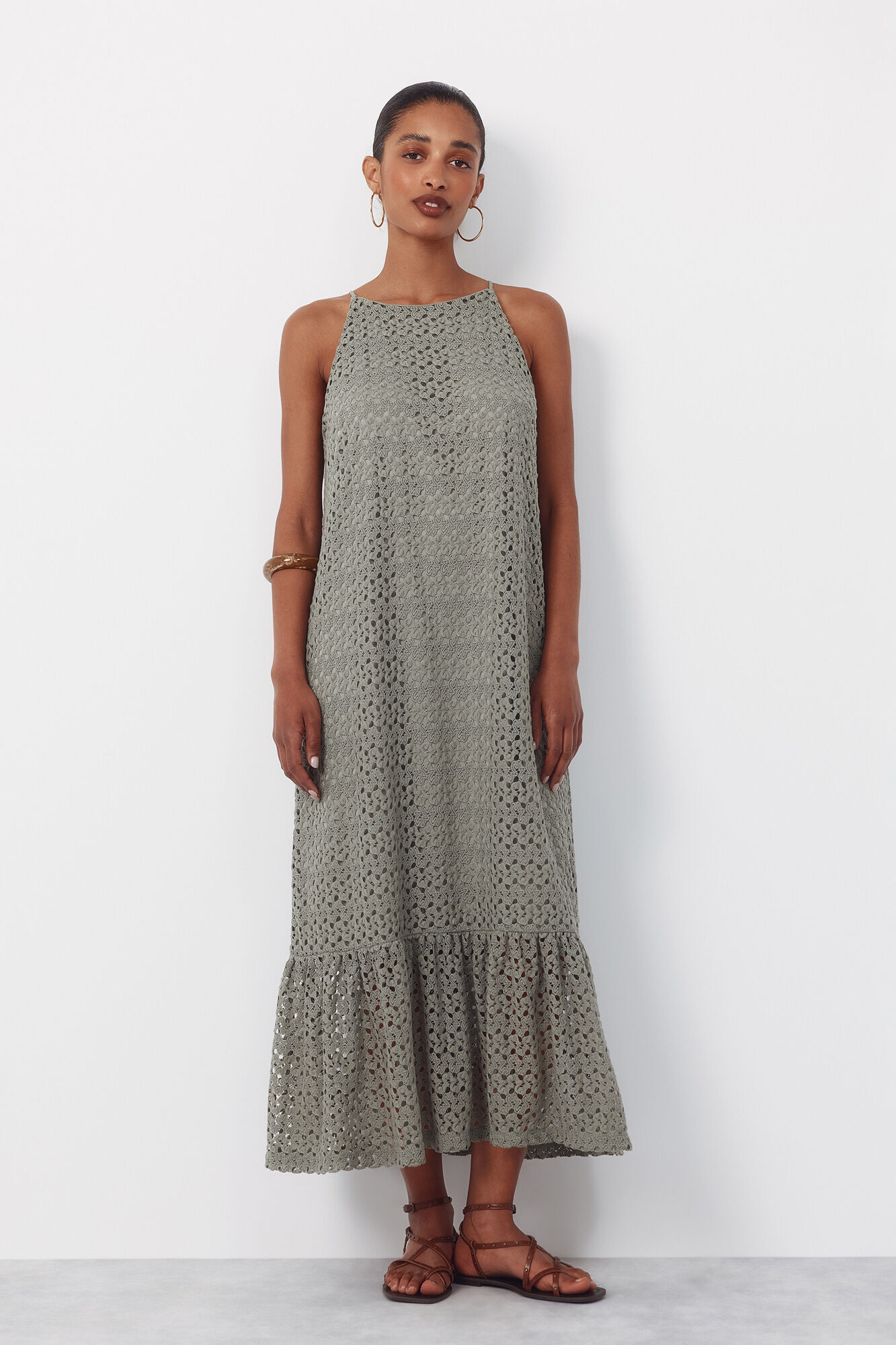 Cortefiel Vestido halter estruturado
