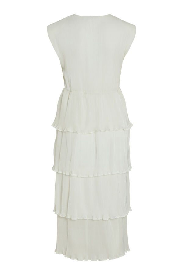 Vila Vestido de novia midi con volantes Blanco