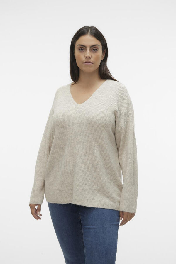 Vero Moda Curve Suéter de manga comprida malha plus size Verde