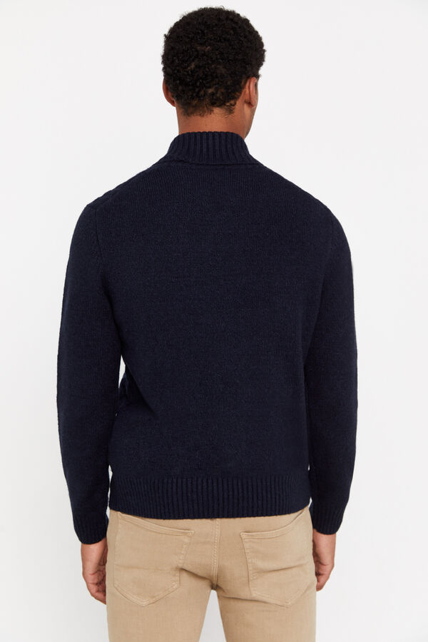 Cortefiel Camisola torcidos gola xaile Azul