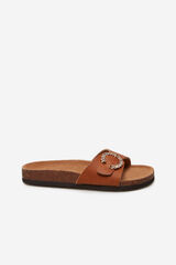 Cortefiel Sandalia joya Marr&oacute;n oscuro