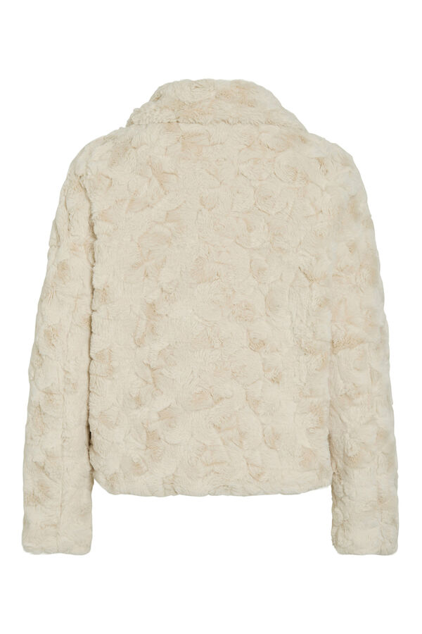 Vila Casaco de pele sobretudo com fecho-&eacute;clair Tostado