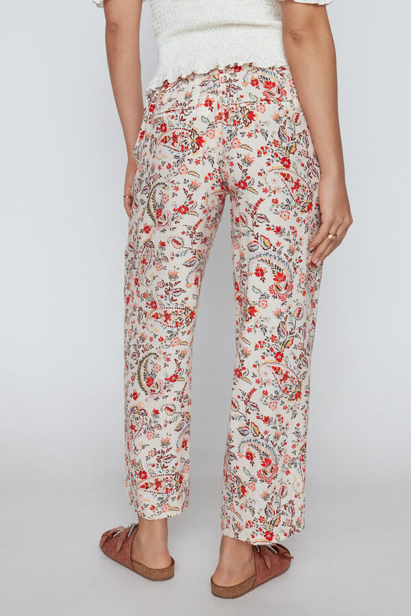 Slowlove Pantal&oacute;n efecto arrugado Marfil