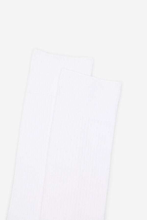 Cortefiel Calcet&iacute;n liso con coolmax Blanco