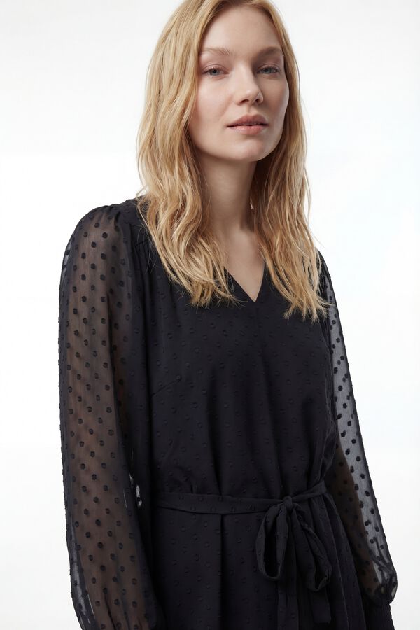 Vila Vestido curto plumeti Preto