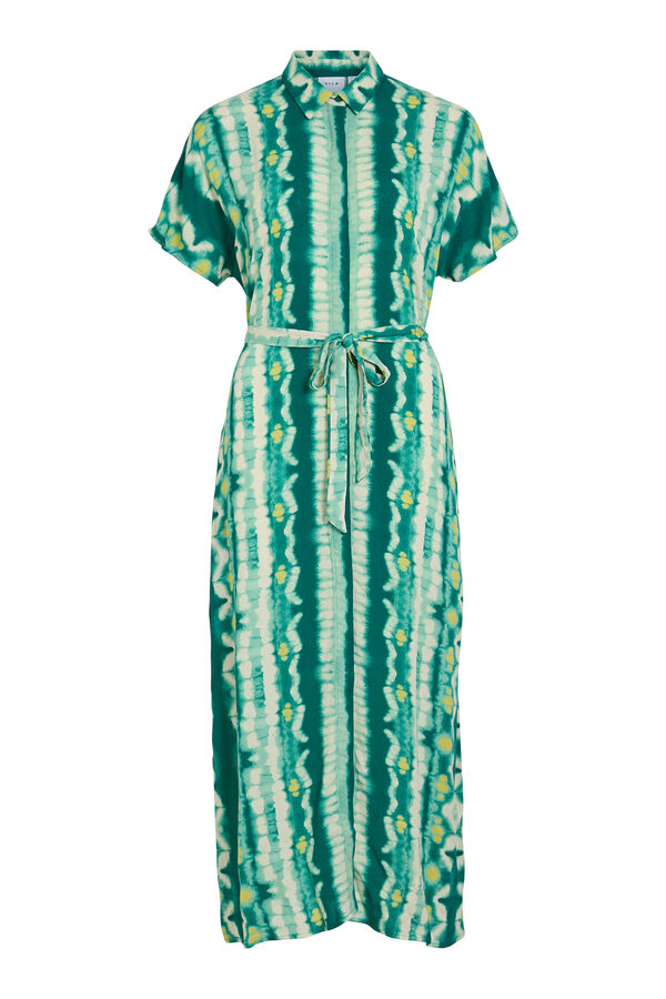 Vila Vestido camisa midi de viscose   Verde