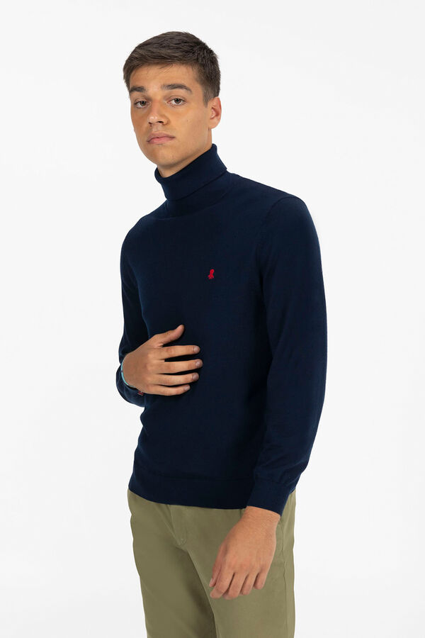 elPulpo Jersey merino cuello cisne Azul marino