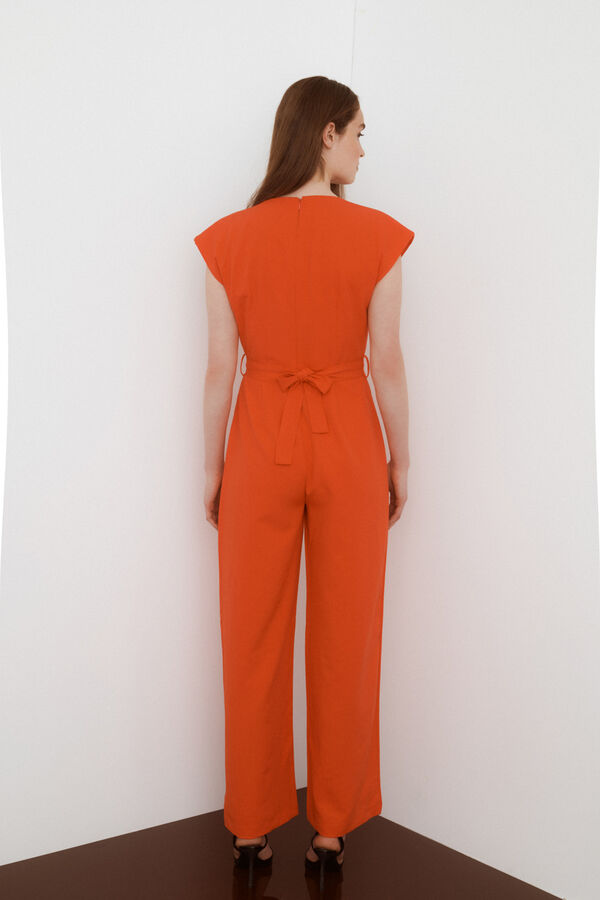 Vila Mono largo de manga corta Rojo