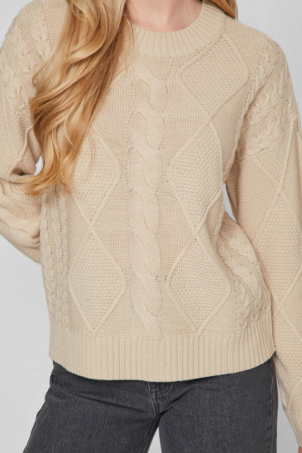 Vila Jersey de punto con ochos Gris