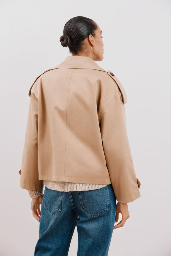 Cortefiel Gabardina corta Beige