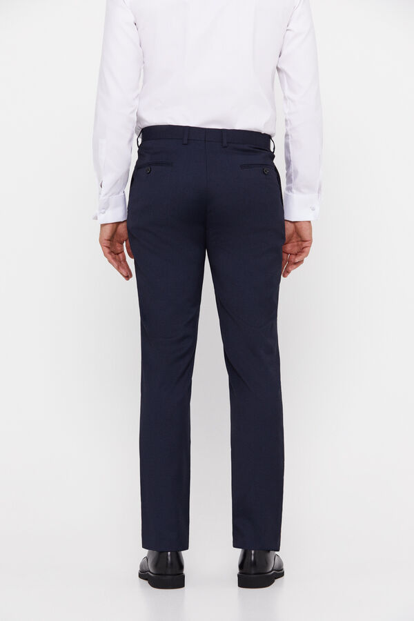 Cortefiel Pantal&oacute;n de canutillo en slim fit Azul marino