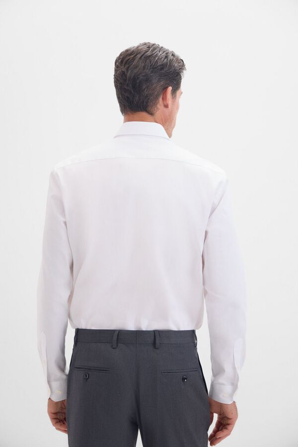 Cortefiel Camisa pinpoint liso f&aacute;cil de engomar Branco