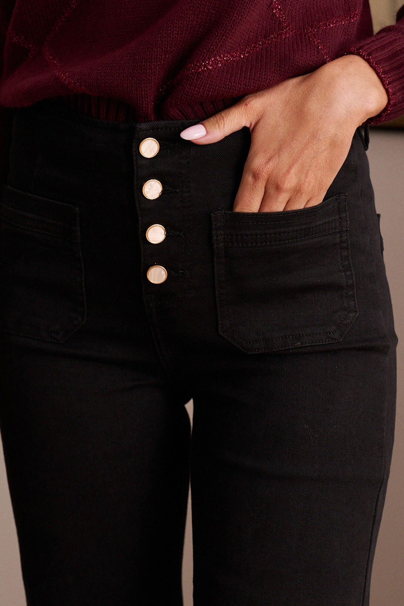 Pol&iacute;n Et Moi Pantal&oacute;n vaquero botones Ari