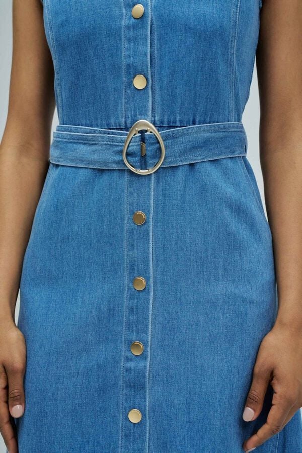 Salsa Jeans Vestido midi em denim claro Azul