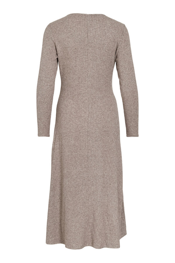 Vila Vestido midi de viscosa Arena