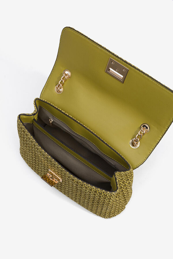 Vilanova Mala de tiracolo tiracolo efeito palha Verde