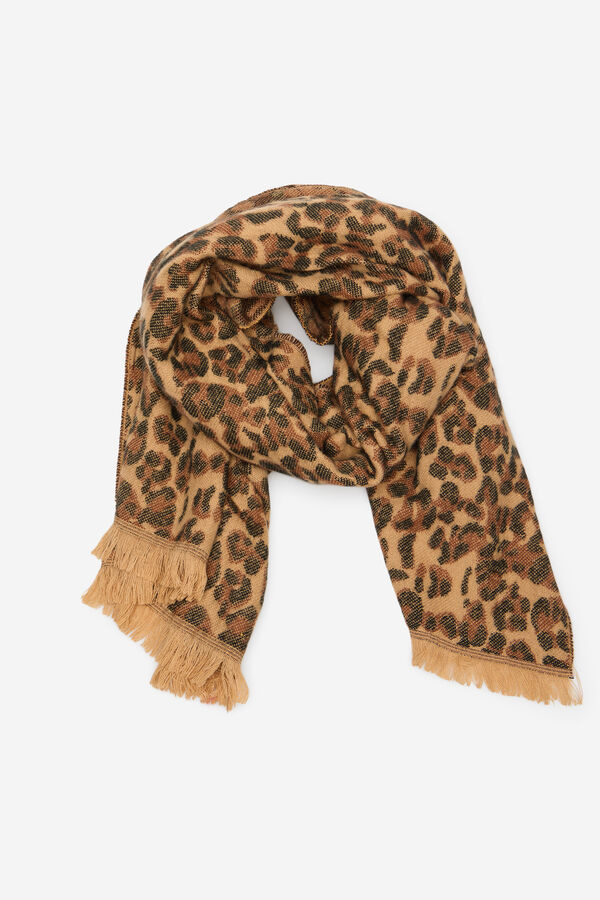 Cortefiel Cachecol animal print Castanho