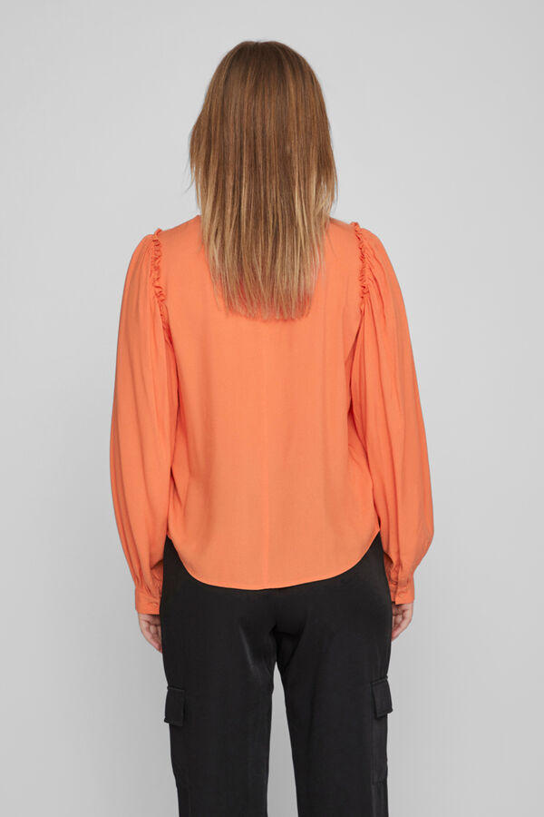 Cortefiel Blusa fluída de manga comprida  Laranja