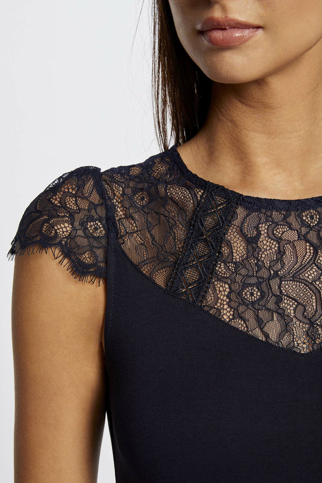 Morgan Camiseta manga corta con encaje
